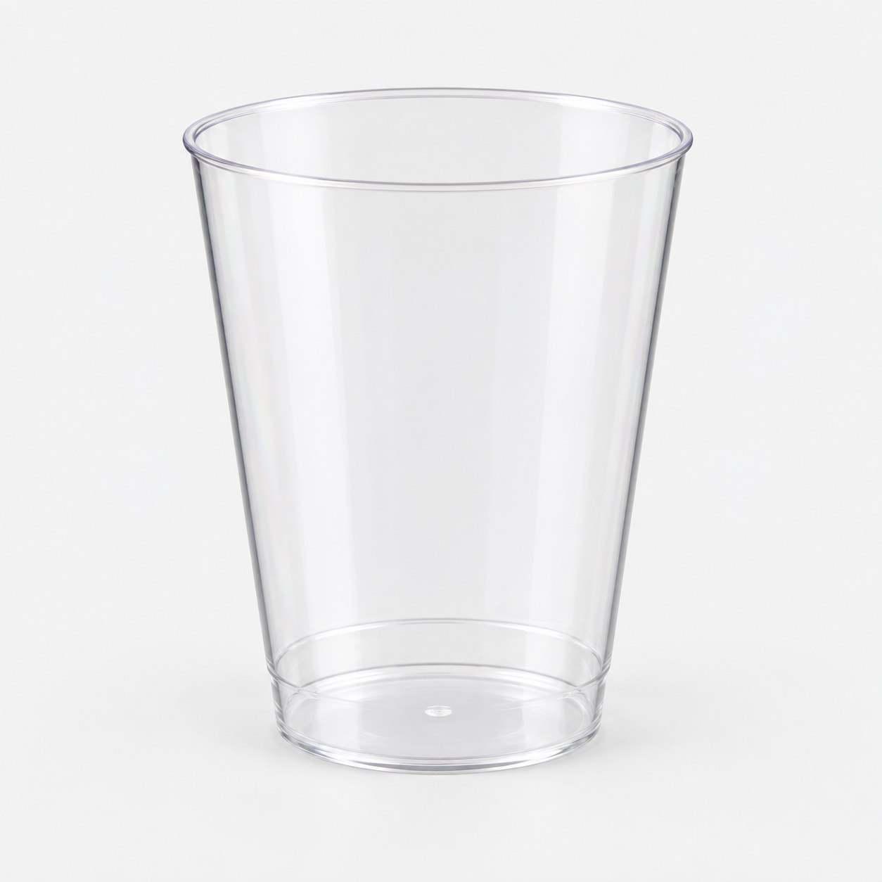 Clear tapered plastic tumbler — Drinkware