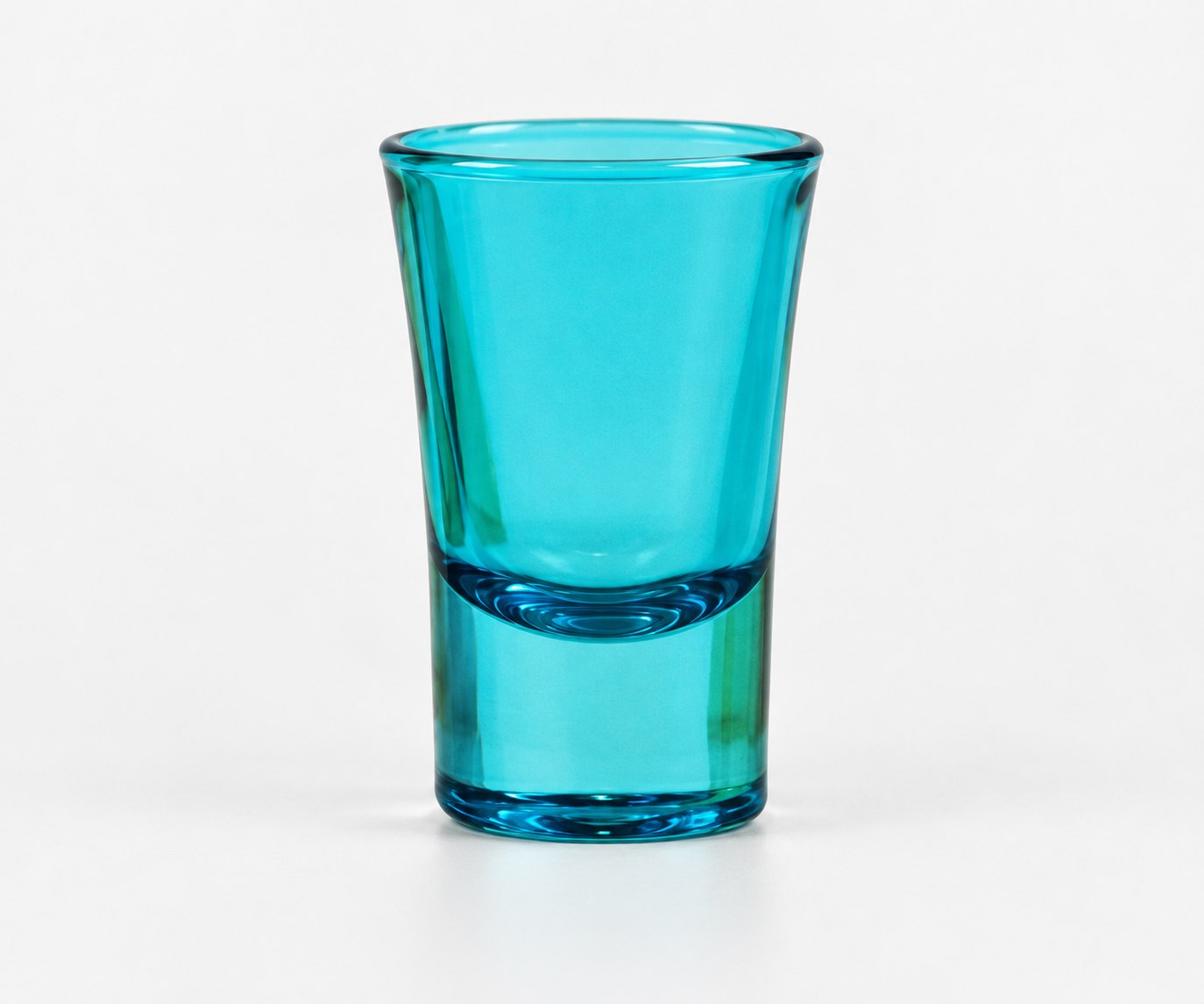 Cyan colored shot glass — Drinkware