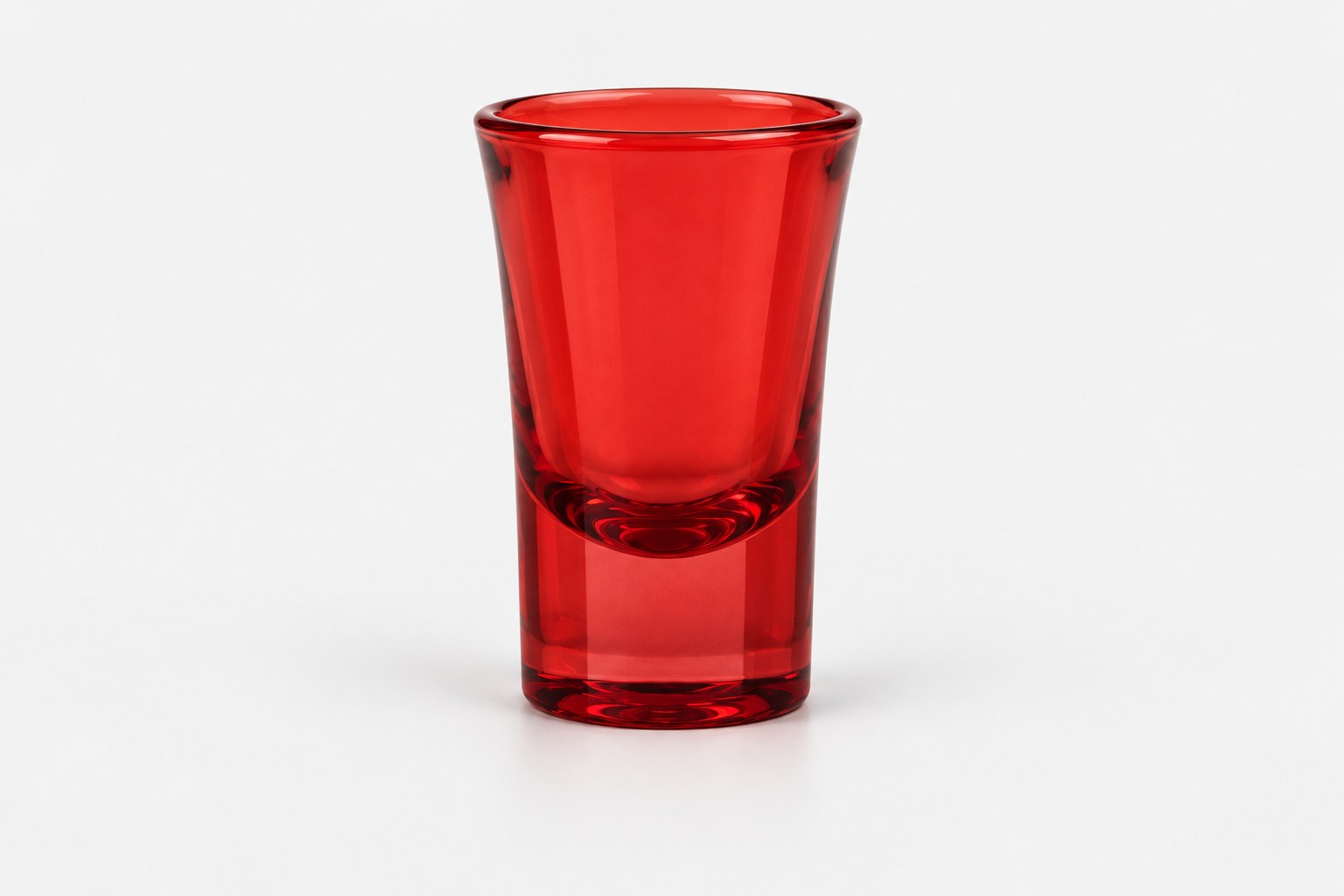 Red colored shot glass — Drinkware