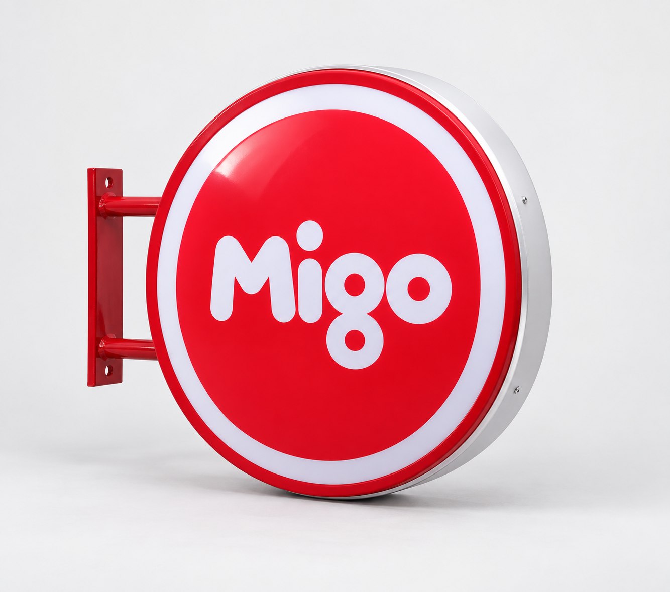 Migo round projecting lightbox — Signs & Illuminated Signage