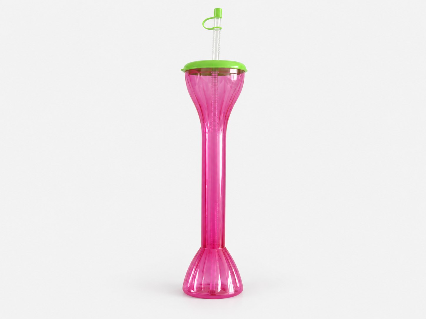 Pink yard cup green lid — Drinkware
