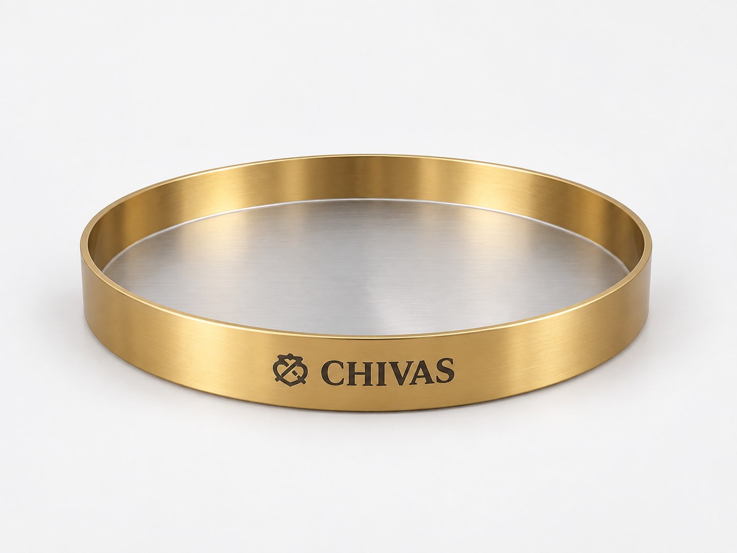 Chivas gold round tray — Trays & Serving